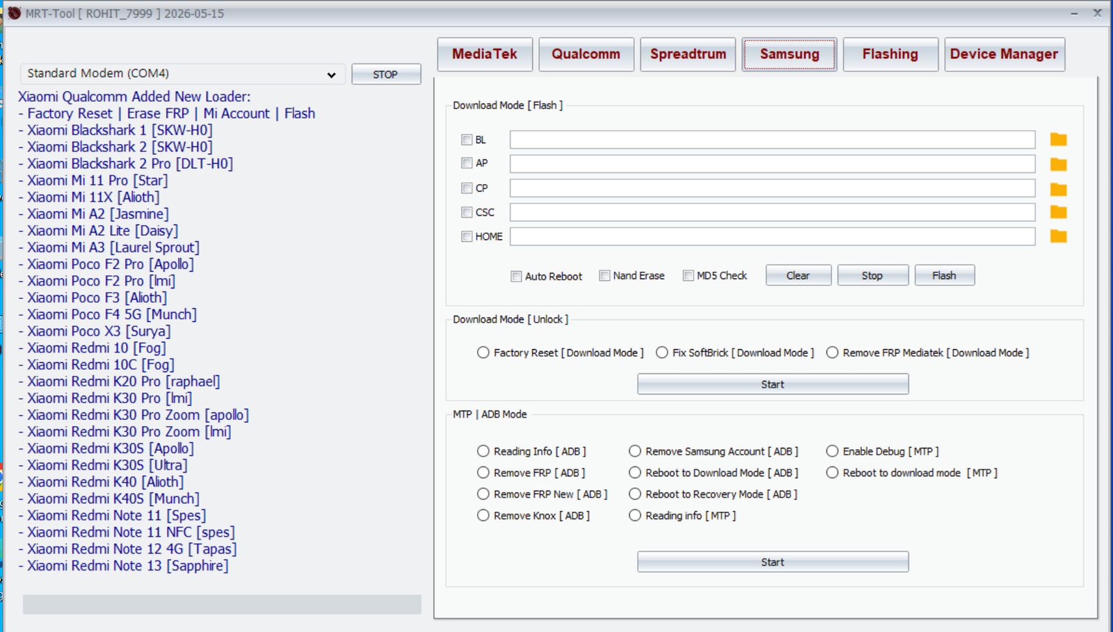 MRT Tool Supported Devices